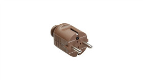 Wtyczka Z Uziemieniem Bachmann, Brązowa, Niełamliwa, Do Montażu