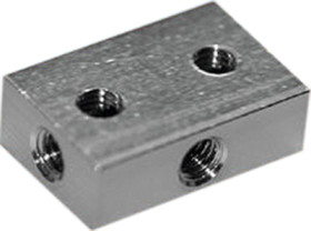 Mounting block, brass, nickel-plated, (L x W x H) 15 x 10 x 5 mm, 201310000500001