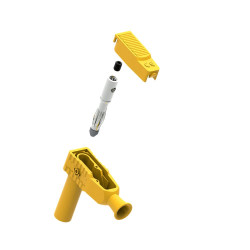 Adapter z wtykiem bananowym Męski Śruba Żółty 20A Electro PJP rozmiar 4 mm