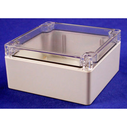 Hammond 1554N2GYCL Watertight PC Enclosure Clear Lid 120 x 120 x 60mm Grey