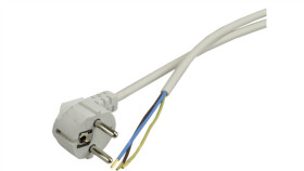 Przewód Z Wtyczką Kątową 3X1,0Mm 2M Biały