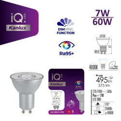 Żarówka LED GU10 IQ-LEDDIM 7W-NW 575lm 4000K barwa neutralna ściemnialna 3 lata Gwarancji 35247