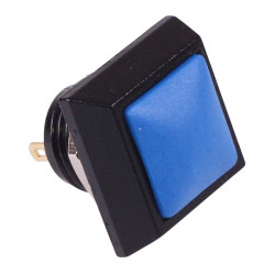 Blue Square Off-(On) Momentary 12mm Metal Push Button Switch IP65 SPST