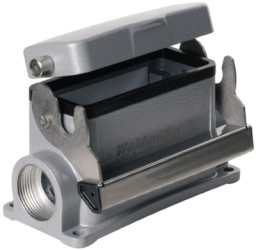 Surface mount housing, size B16, die-cast aluminum, 2 x M25, angled, longitudinal bow locking, IP65, 1788270000