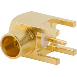 MCX panel socket 50 Ω, solder connection, angled, 252129