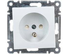 Lumina Gniazdo pojedyncze z/u 16A przesłonami styków białe WL1040