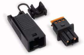 Gniazdo 2-torowe czarne z obudową odciążającą naciąg WINSTA EIB 893-1022 /50szt./