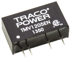 Przetwornica DC-DC, 1W, Uwe 10,8 → 13,2 V DC, Uwy 5V dc, Iwy 200mA Nie, TRACOPOWER Tak