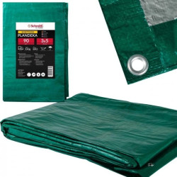Plandeka 3x5 90g zielona gruba wzmacniana z oczkami płachta Schmith
