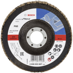 Bosch 2608603657 X431 Flap Disc 125mm Zirconium Oxide for Angle Grinders