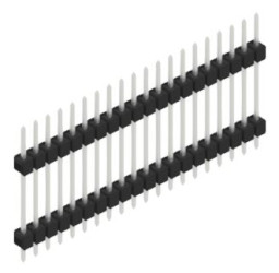 Pin header, 20 pole, pitch 2.54 mm, straight, black, 10056730