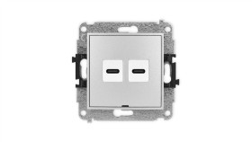Icon Mechanizm Gniazda Podwójnego 2Xusb C-C, Bez Pola Opisowego Srebrny...