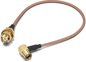 Coaxial cable, SMA jack (straight) to SMB plug (angled), 50 Ω, RG-178/U, grommet black, 152.4 mm, 65503210415301