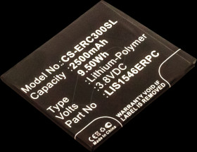 13395 Smartphone battery for Sony Ericsson devices, Li-Po, 2500 mAh
