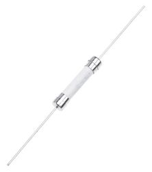 BEZPIECZNIK 20mm 6,3A Z PINAMI DO LUTOWANIA CERAMICZNY (5 SZT.)