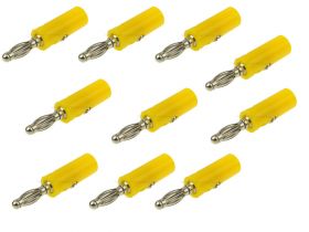 Wtyk banan super typ A, żółty, skręcany - 10 sztuk