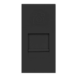 NOEN RJ11, gniazdo modułowe 22,5x45mm telefoniczne RJ11, czarne,OR-GM-9010/B/RJ11
