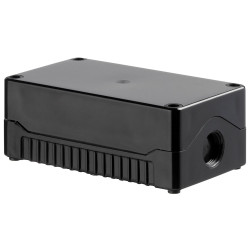 Evatron DE03S-A-BB-0 IP67 ABS Enclosure 2x M20 Black Base Black Top 139x80x53mm