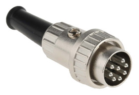 Wtyk Din 8 -pinowe Męski Montaż na kablu 100 V AC