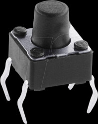 DTS-63K Short stroke button, PCB assembly, 1 NO, 6 x 6 x 7 mm