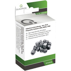 Quadrios 2102CA118 Series Cable Gland Set PG9 PA66 Black Waterproof 1 Set