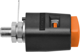Quick pressure clamp, orange, 30 VAC/60 VDC, 16 A, solder connection/cable lug, nickel-plated, SDK 504 / OR