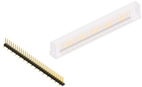 Pin header, 30 pole, pitch 2.54 mm, angled, black, SLLP5SMD06630GSM