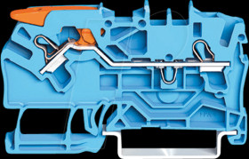 2102-1204 2-conductor through terminal block CAGE CLAMP® 2.5 mm², blue