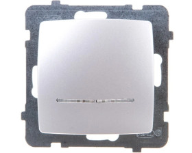 KARO Łącznik pojedynczy z podświetleniem srebrny perłowy ŁP-1SS/m/43