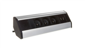 Gniazdo Meblowe 3X250v Ac Z Ładowarką 2Xusb I Przewodem 1,8M Or-Ae-1360