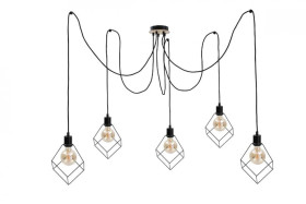 Lampa wisząca loftowa 5xE27 RUBEN WOOD
