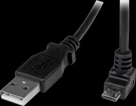 USBAUB2MD USB 2.0 cable, USB type-A connector to Micro B plug, angled, 2 m