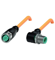 Pepperl+Fuchs 240778-100026 Złącze konfekcjonowane czujnika/aktuatora V1-G-OR0,3M-POC-V1-W, piny: 4, 4, 0.3 m, 1 szt.