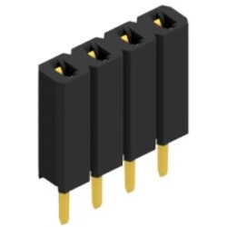 Socket header, 4 pole, pitch 2.54 mm, straight, BL 1 4 G