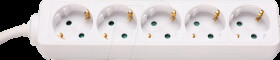 Socket strip, 5-way, 1.4 m, white