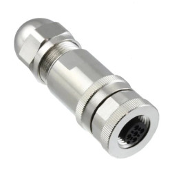 Złącze okrągłe M12 żeńskie proste ekranowane 4-PIN 250V PG9 T4110012041-000