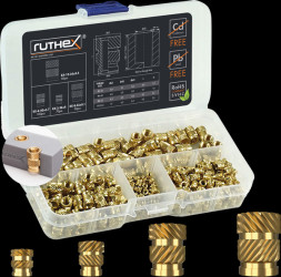 GE-KASTEN-U-001 3D printing, threaded inserts, inch, pack of 270