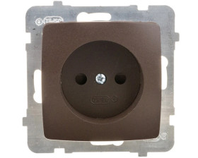 KARO Gniazdo pojedyncze b/u z przesłonami czekoladowy metalik GP-1SP/m/40