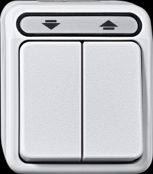 MEG3715-8019 Roller shutter switch, 1-pole, polar white, AQUASTAR