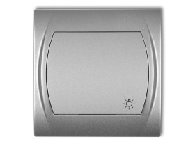 LOGO Wyłącznik zwierny przycisk "światło" podświetlany srebrny metalik 7LWP-5L KARLIK