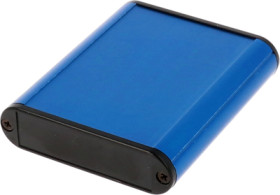 Aluminum enclosure, (L x W x H) 80 x 71 x 19 mm, blue, IP54, 1455B802BU