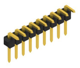 Pin header, 9 pole, pitch 2.54 mm, angled, black, 10055997