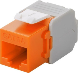CAT 6A gniazdo Keystone RJ45, UTP, 500 MHz - Wersja kolorystyczna Pomarańczowy