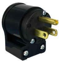 WAC115-MB Wtyk 115V - standard USA - 3 biegunowy 15A, 115V - na kabel (czarny, kątowy)