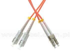 Patchcord światłowodowy wielomodowy SC/UPC-LC/UPC, 50/125, dupleks, włókno OM2, długość 15m
