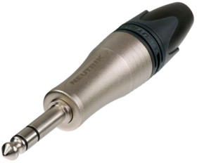 6.35 mm jack plug, 3 pole (stereo), solder connection, metal, NP3XL