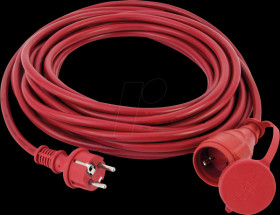 0017258649 Extension cable, rubber, IP44, 25 m cable, red