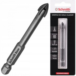 Wiertło do szkła gresu ceramiki glazury 8mm otwornica HEX Schmith