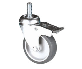 Koło samonastawne średnica kabla 100mm Trzpień gwintowany Guitel Hervieu 60kg wysokość całkowita 134mm