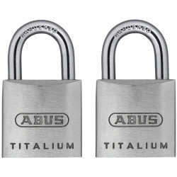 ABUS 56373 64TI/20mm TITALIUM&#x2122; Padlock Carded Twin Pack